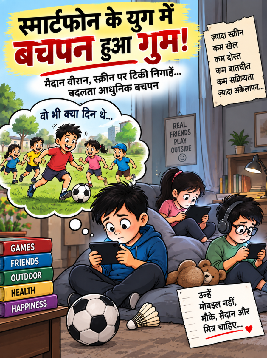 स्मार्टफोन के युग में बचपन हुआ गुम!