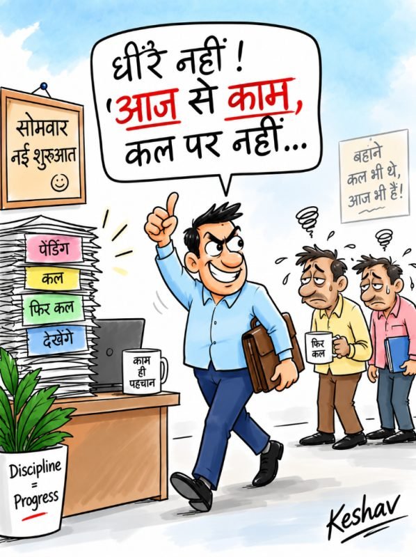 धीरे नहीं! 'आज से काम, कल पर नहीं...'